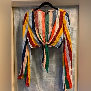 FOREVER 21 WOMEN’S MULTI COLORED STRIPED TOP
